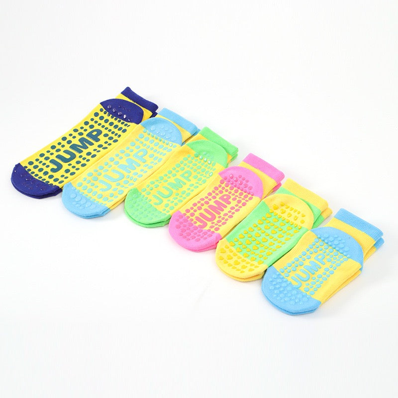 Kids' Smile Grip Socks for Indoor Playgrounds — Bulk Size Assortments