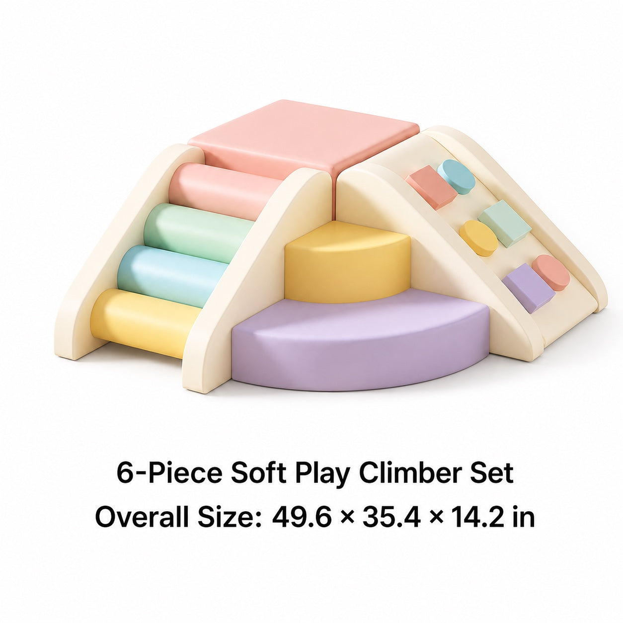 6-Piece Adventure Soft Play Climber, Roller & Slide Set