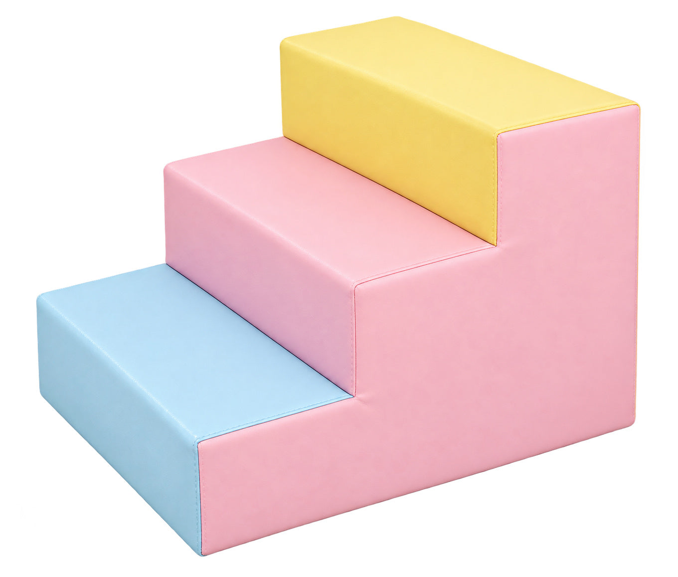 Commercial three-step soft play stairs in macaron colors