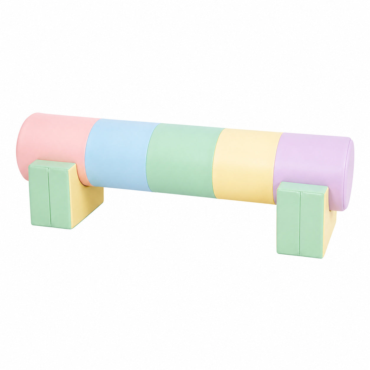 Commercial padded soft play balance beam in macaron colors