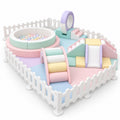 Macaron four-zone commercial soft play activity set with white safety fence