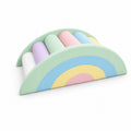 Macaron rainbow roller bridge and commercial soft play climber on white background