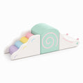 Macaron snail three-piece toddler soft play climber and slide on white background