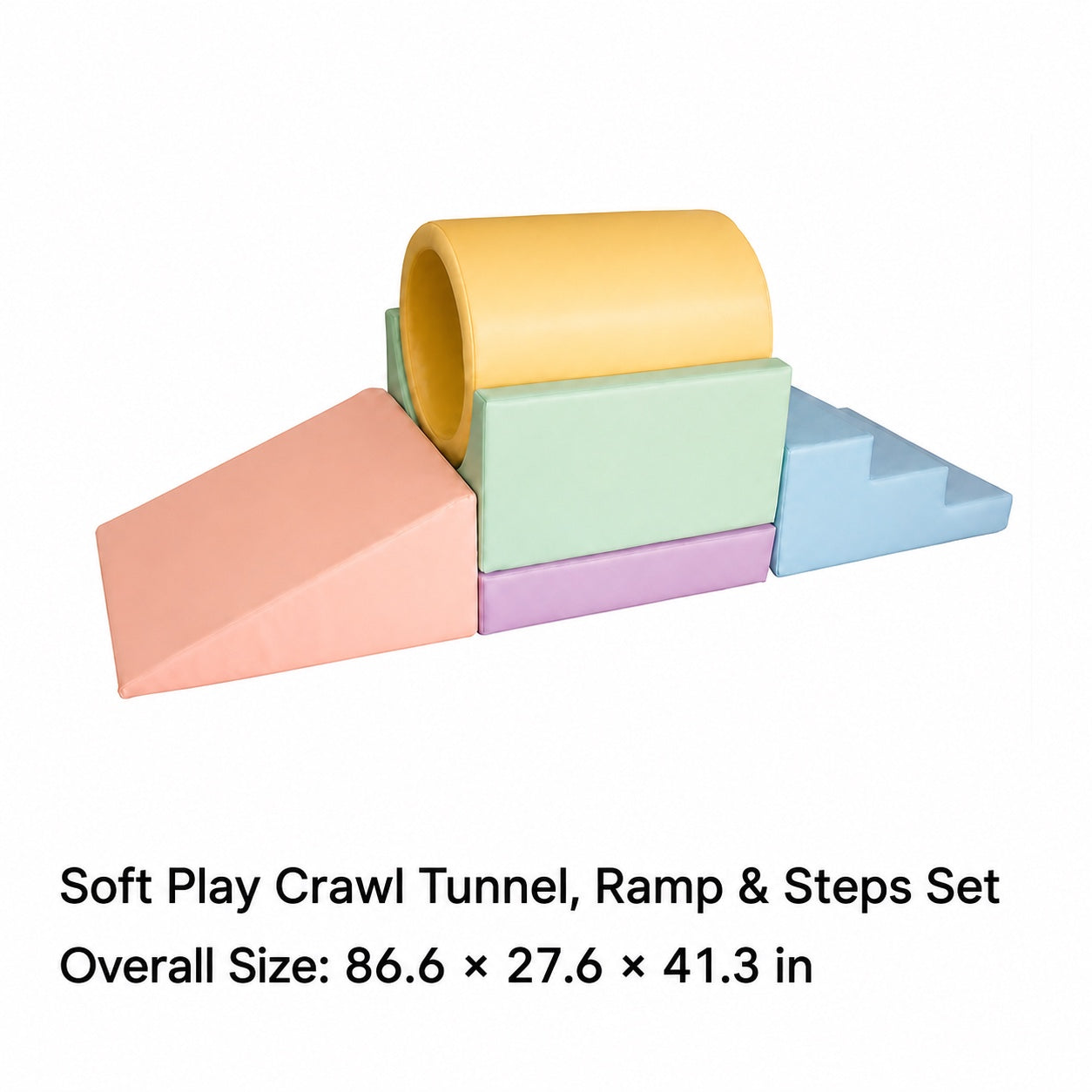Soft Play Crawl Tunnel, Ramp & Steps Set