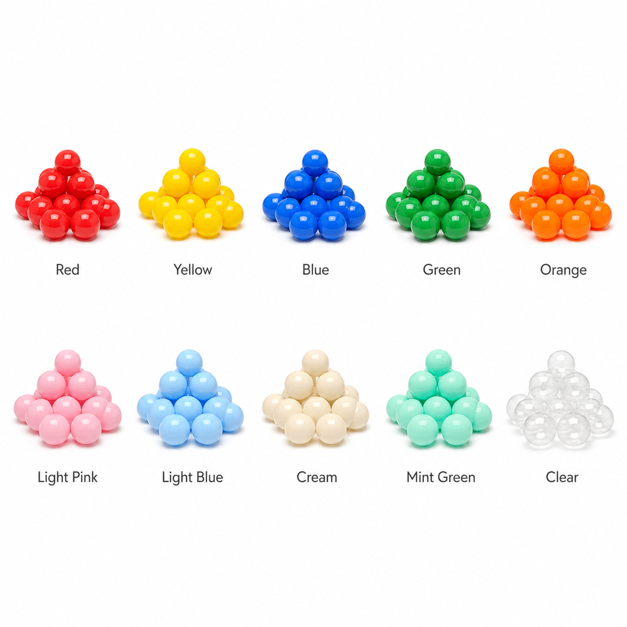 8 cm Commercial Ball Pit Balls — 1,000-Piece Bulk Color Choice